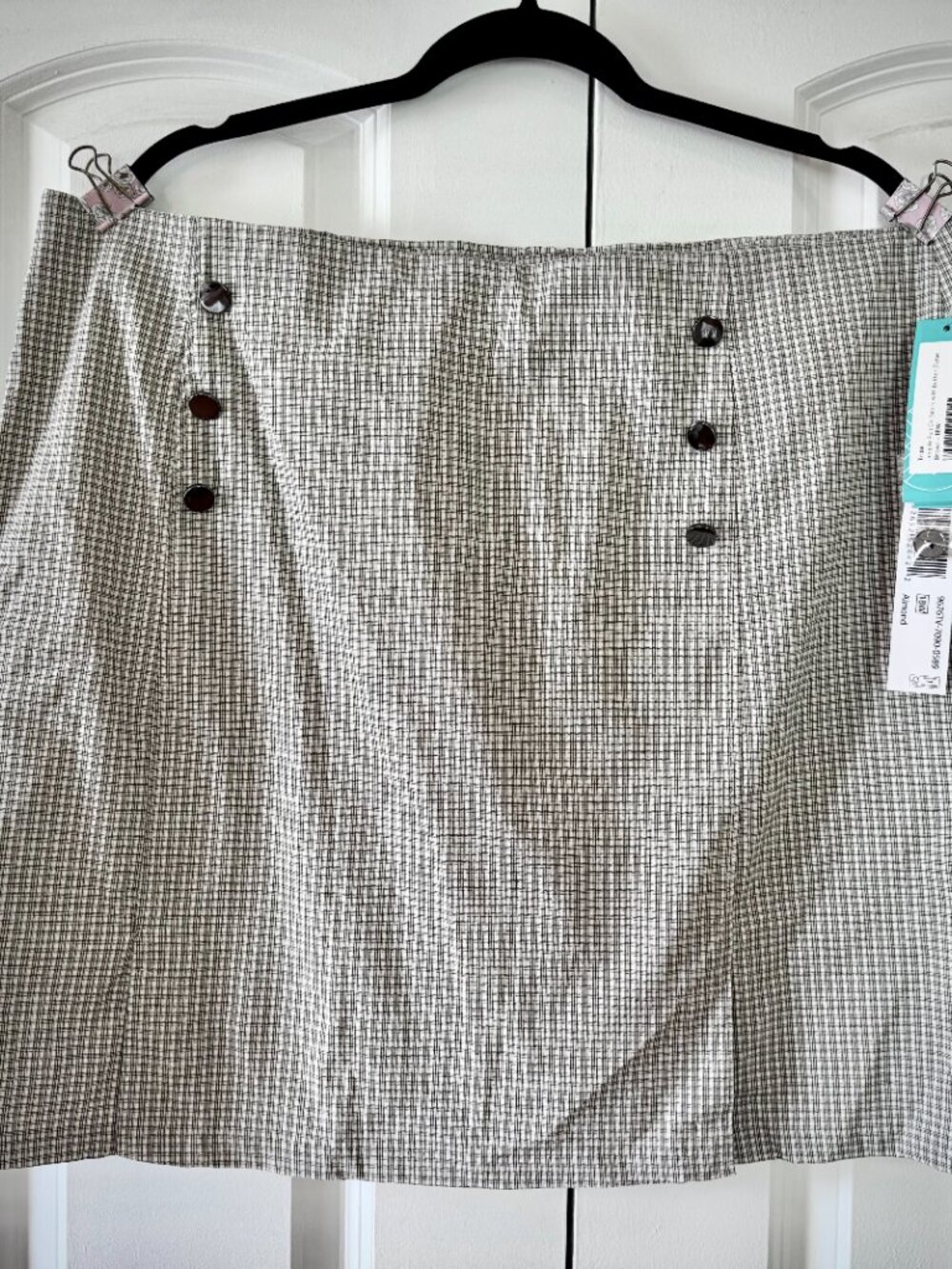 Tribal Woman Plaid Mini Skirt | Almond/Black | Size 18W | NWT | Stitch Fix